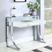 Gemma - 2-Drawer Writing Desk - Glossy White And Chrome Unique Piece Furniture