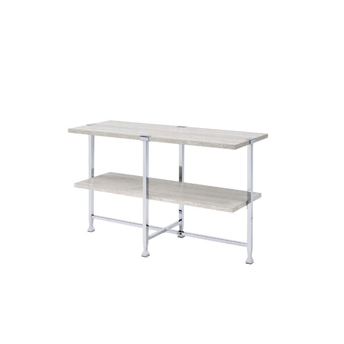 Brecon - Accent Table - White Oak & Chrome Unique Piece Furniture