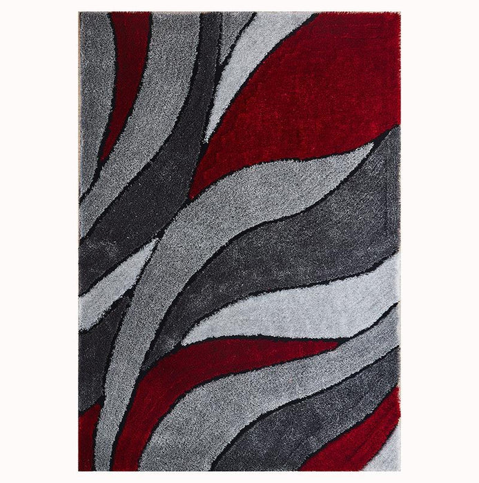 Aria Collection Soft Pile Hand Tufted Shag Area Rug Red