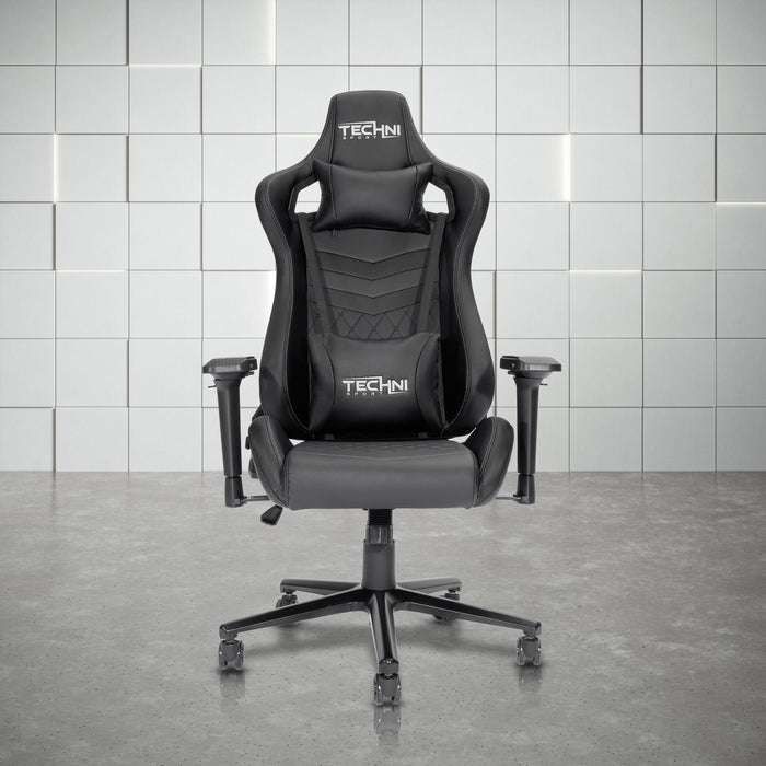 Techni Sport Ergonomic High Back Racer Style Pc Gaming Chair, Black