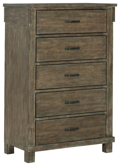 Shamryn - Grayish Brown - Five Drawer Chest Unique Piece Furniture