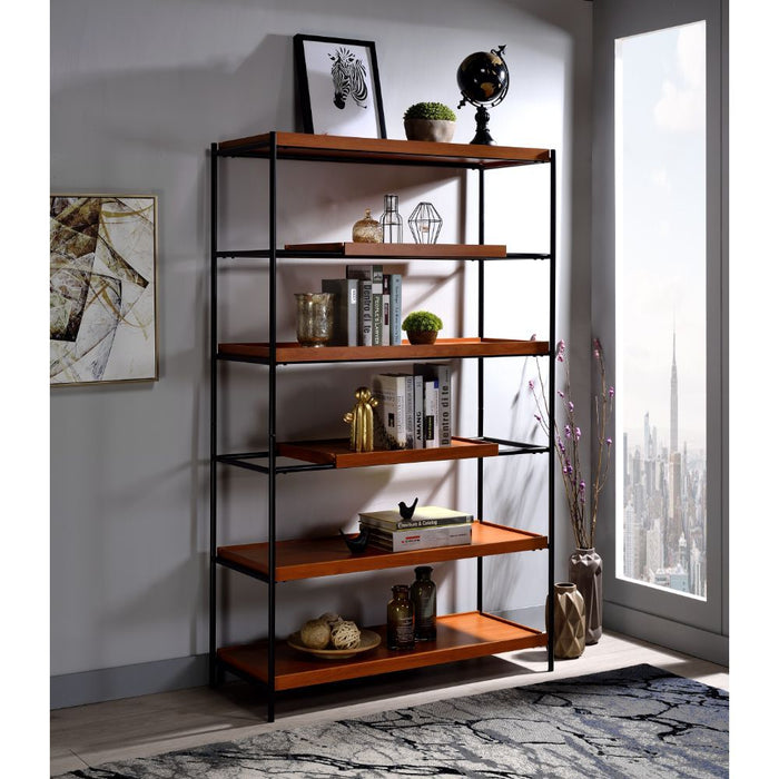 Oaken - Bookshelf - Honey Oak & Black Unique Piece Furniture