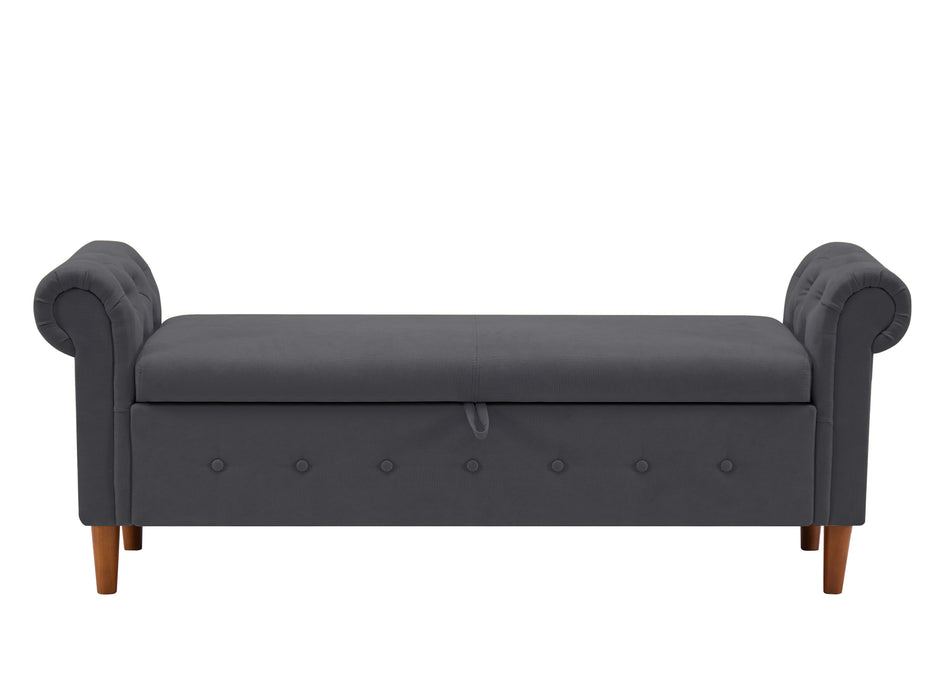 Dark Gray Multifunctional Storage Rectangular Sofa Stool - Dark Gray