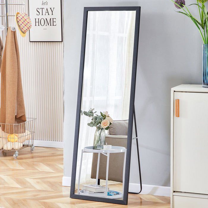 Third Generation, Black Thick Wooden Frame Full Body Mirror, Large Floor Standing Mirror, Dressing Mirror, Decorative Mirror, Suitable For Bedrooms, Living Rooms, Clothing Stores