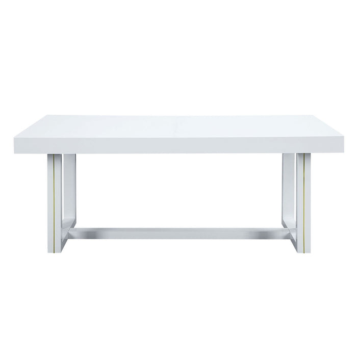 Acme PaXLey Dining Table, White High Gloss Finish