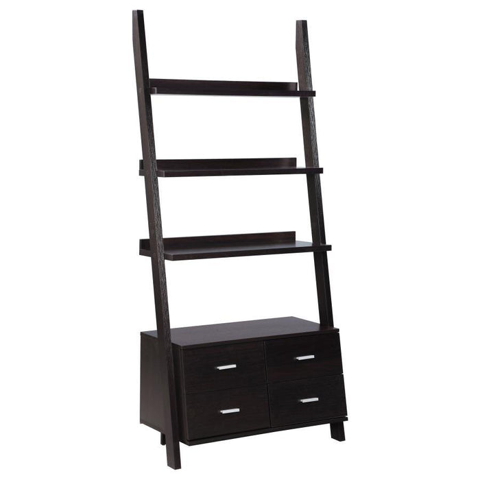 Colella - 3 Piece Storage Ladder Bookcase Set - Cappuccino Unique Piece Furniture