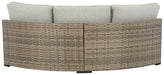 Calworth - Beige - Curved Loveseat With Cushion The Unique Piece Furniture Furniture Store in Dallas, Ga serving Hiram, Acworth, Powder Creek Crossing, and Powder Springs Area