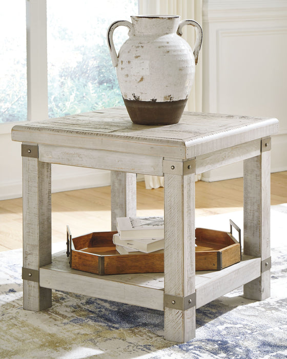 Carynhurst - White Wash Gray - Rectangular End Table Unique Piece Furniture