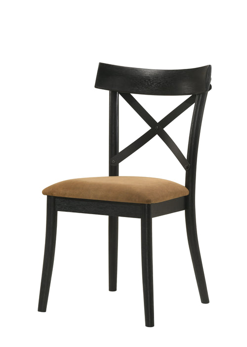 Acme Hillary Side Chair (Set of 2) Brown Leathaire & Black Finish