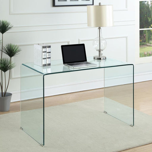 Ripley - Glass Writing Desk - Clear Unique Piece Furniture