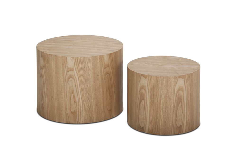 MDF Side Table / Coffee Table / End Table / Nesting Table (Set of 2) With Oak Veneer For Living Room, Office, Bedroom