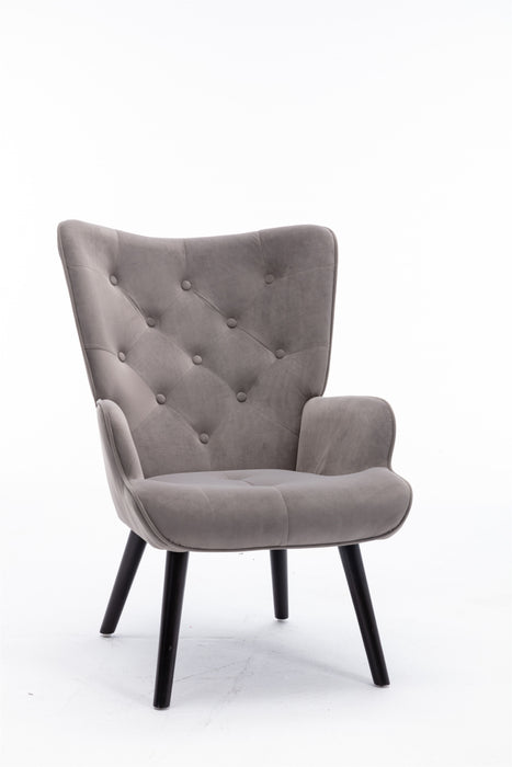 Coolmore Accent Chair / Bed Room, Modern Leisure Chair - Dark Gray