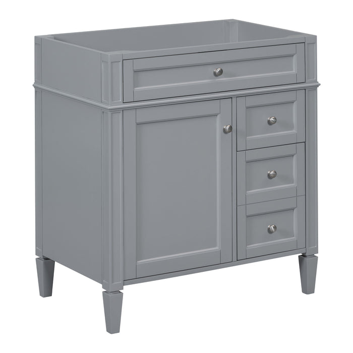 Bathroom Vanity Without Top Sink, Modern Bathroom Storage Cabinet With 2 Drawers And A Tip - Out Drawer (Not Include Basin) - Grey