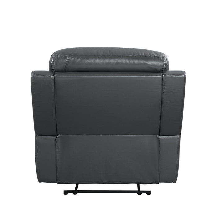 Lamruil - Recliner - Gray Top Grain Leather Unique Piece Furniture