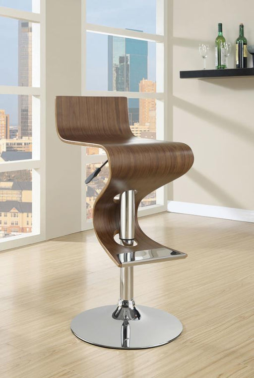 Covina - Adjustable Bar Stool - Walnut And Chrome Unique Piece Furniture