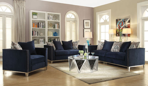 Phaedra - Sofa - Blue Fabric Unique Piece Furniture