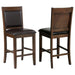 Dewey - Upholstered Counter Height Chairs With Footrest (Set of 2) - Brown And Walnut Unique Piece Furniture