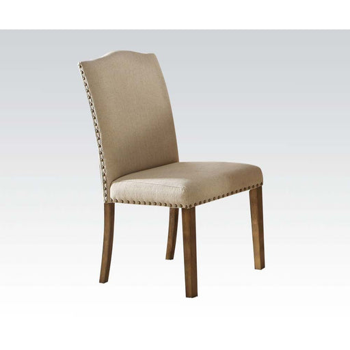 Parker - Side Chair (Set of 2) - Khaki Linen & Salvage Oak Unique Piece Furniture