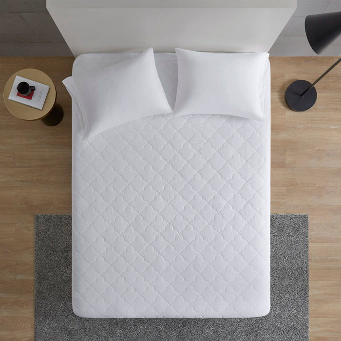 Percale Quilted Mattress Pad Cotton - White