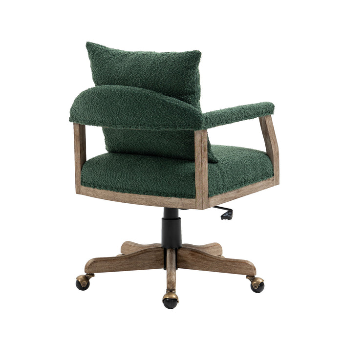 Coolmore Computer Chair Office Chair Adjustable Swivel Chair Fabric Seat Home Study Chair - Green