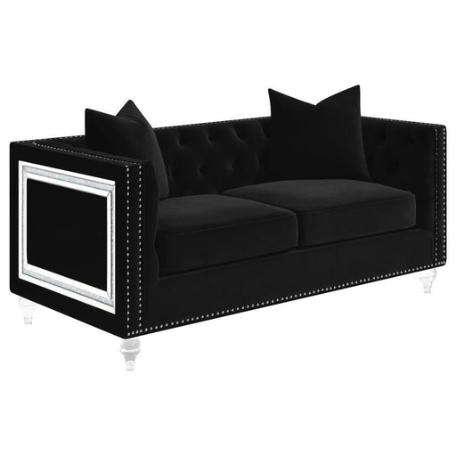 Delilah - Upholstered Tufted Tuxedo Arm Loveseat - Black Unique Piece Furniture