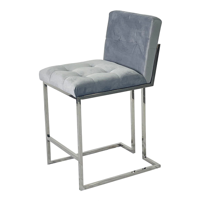Silver And Gray Dining Chair Bar Stool For Kitchen