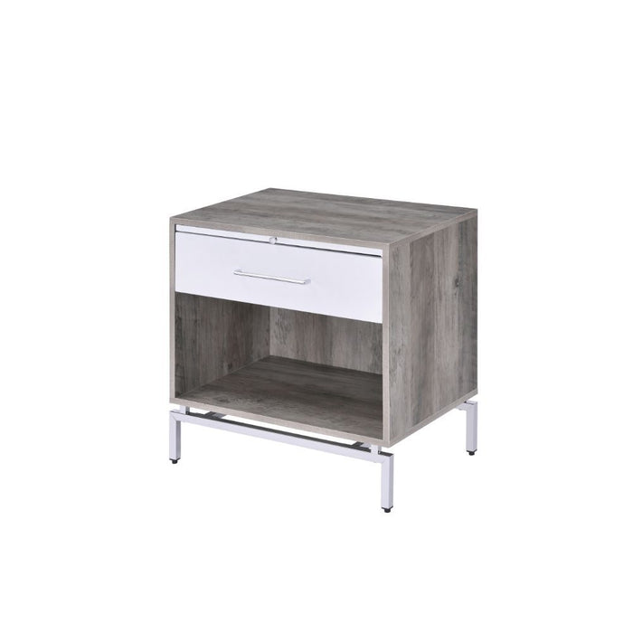 Cistus - Accent Table - Weathered Gray Oak & White Unique Piece Furniture
