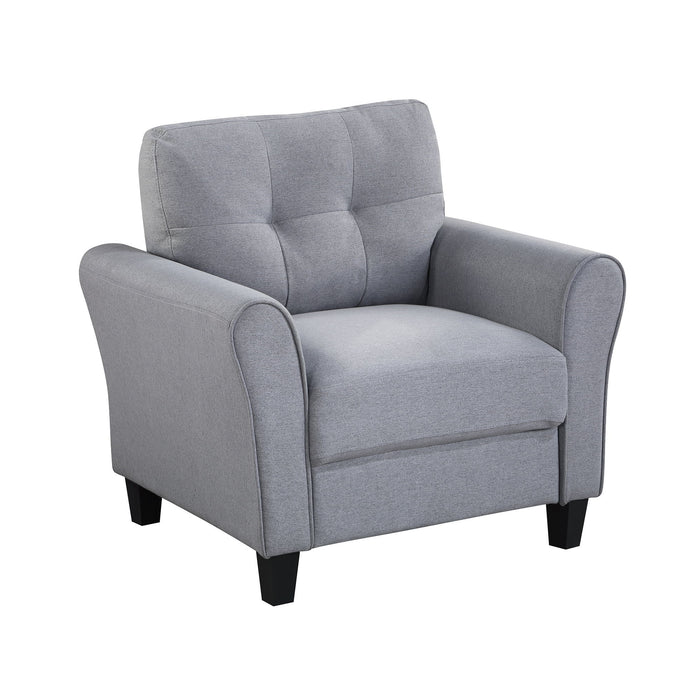 35" Modern Living Room Armchair Linen Upholstered Couch Furniture For Home Or Office, Light Gray-Blue, (1-Seat)