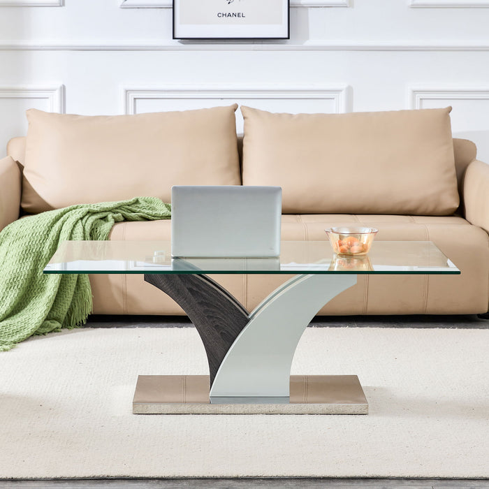 Modern Dining Table, Tea Table, Coffee Table, Tempered Glass Countertop, And Artistic MDF Legs Are Perfect For Hosting Dinners, Conferences, Home, And Office Decorations