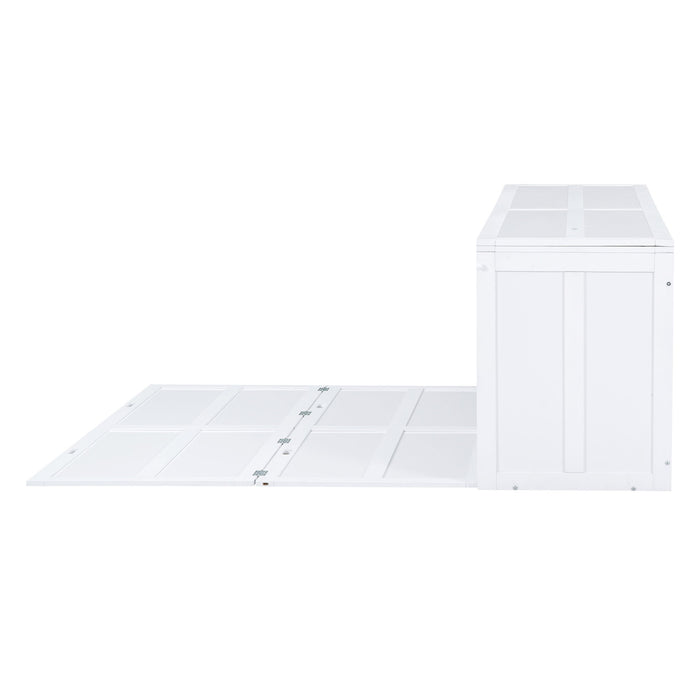 Queen Size Murphy Bed With Rotable Desk, White