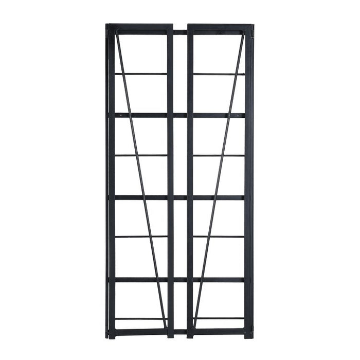 No-Assembly Folding Bookshelf, Storage Shelves 4 Tiers, Stand Storage Rack Shelves Bookcase For Home Office - Full Black