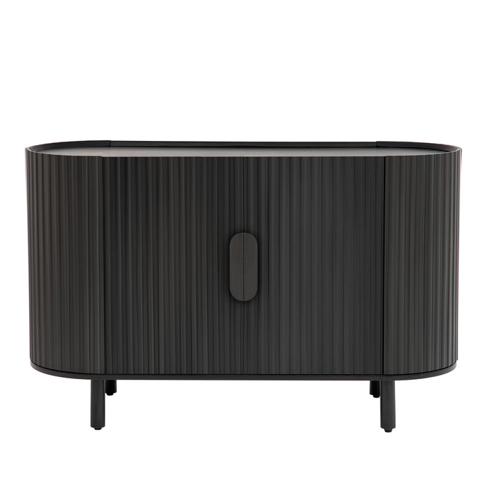 U-Style Curved Design Light Luxury Sideboard With Adjustable Shelves, Suitable For Living Room, Study And Entrance