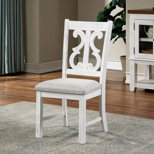 Auletta - Side Chair (Set of 2) - Distressed White / Gray Unique Piece Furniture
