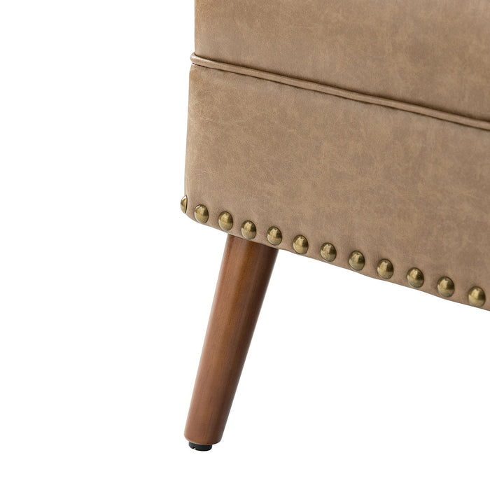 Thessaly Vegan Leather Armchair - Taupe