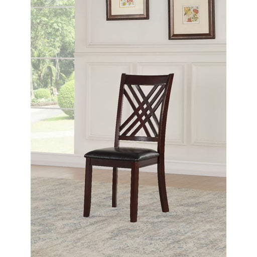 Katrien - Side Chair (Set of 2) - Black PU & Espresso Unique Piece Furniture
