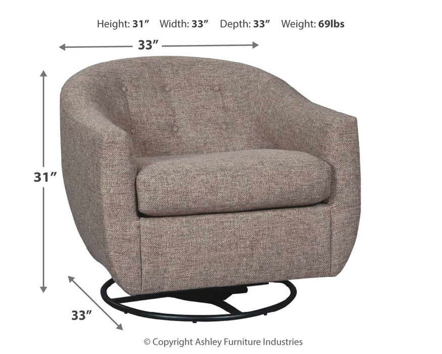 Upshur - Taupe - Swivel Glider Accent Chair Unique Piece Furniture