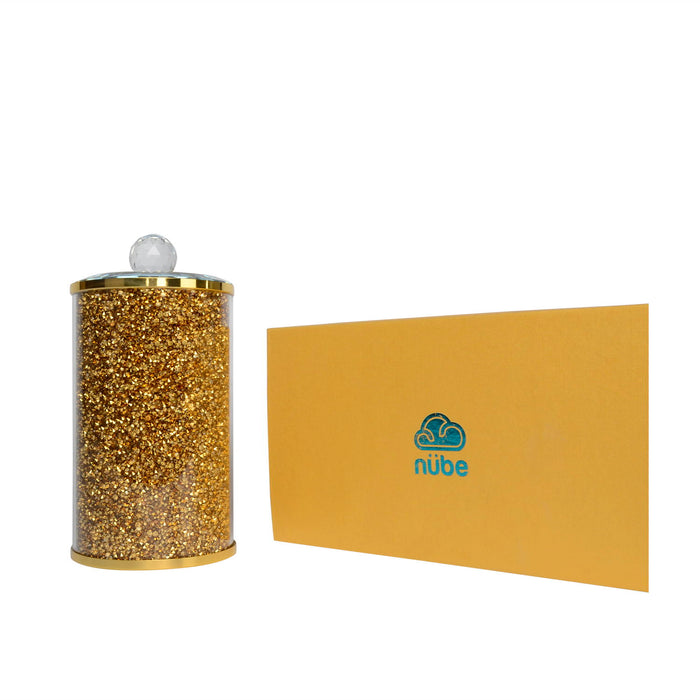 Ambrose Exquisite Glass Canister In Gift Box In Gold