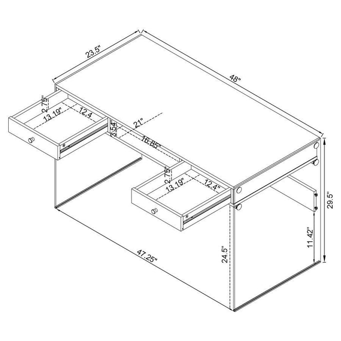 Dobrev - 2-drawer Writing Desk Unique Piece Furniture