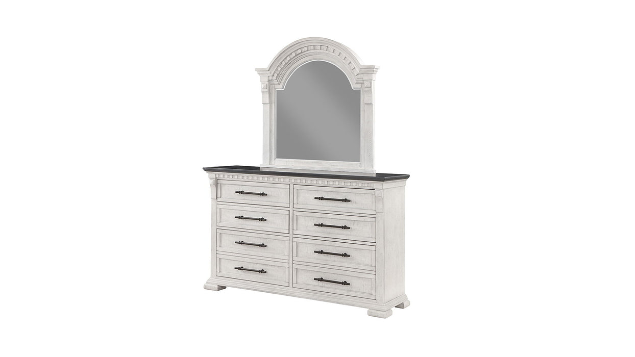 Faith Transitional Style 8 Drawer Dresser Made With Wood In Antique White