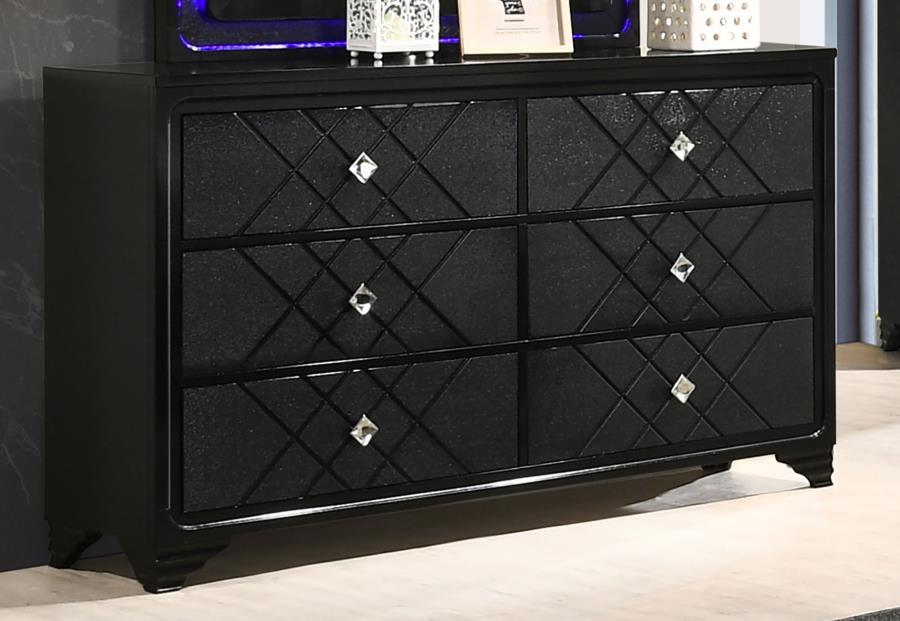 Penelope - 6-Drawer Dresser - Black Unique Piece Furniture