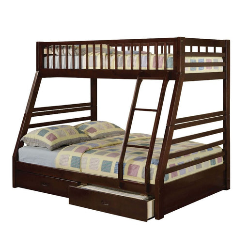 Jason - Twin Over Full Bunk Bed With 2 Drawers - Dark Brown - 79" Unique Piece Furniture