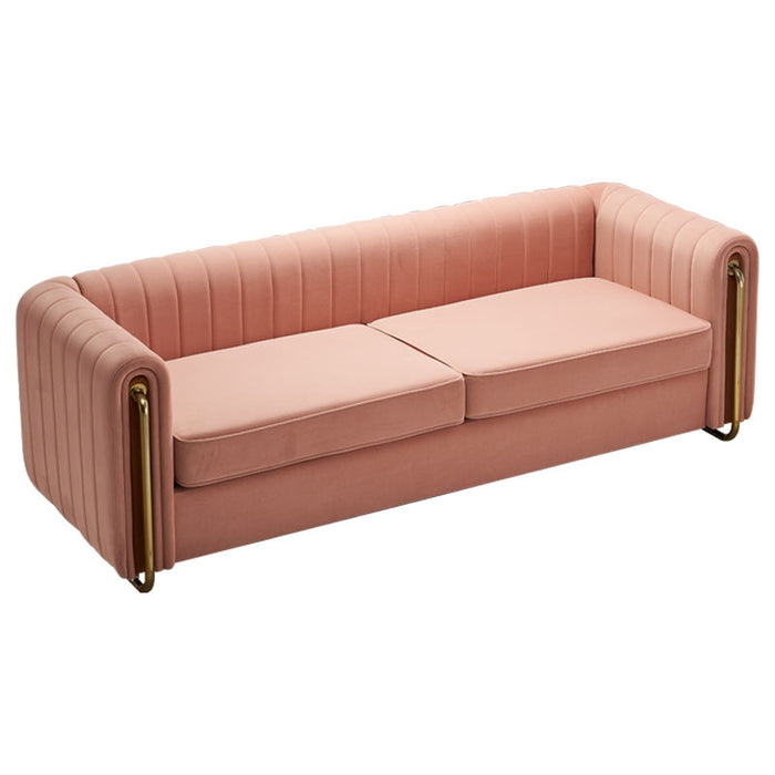 Modern Velvet Sofa Blush Pink Color - Pink