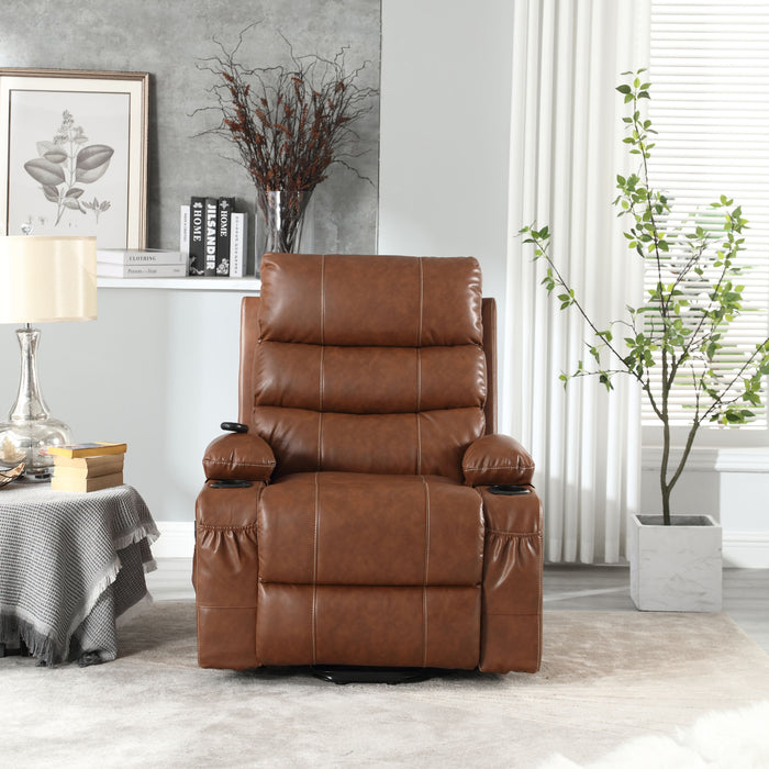 \Seat Width, Large Size Electric Power Lift Recliner Chair Sofa For Elderly, 8 Point Vibration Massage And Lumber Heat, Remote Control, Side Pockets And Cup Holders, Cozy Fabric, Overstuffed Arm Pvc