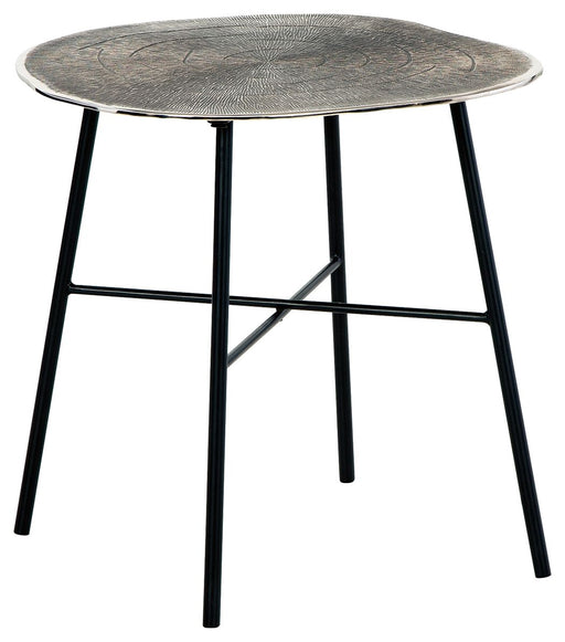 Laverford - Chrome / Black - Round End Table Unique Piece Furniture