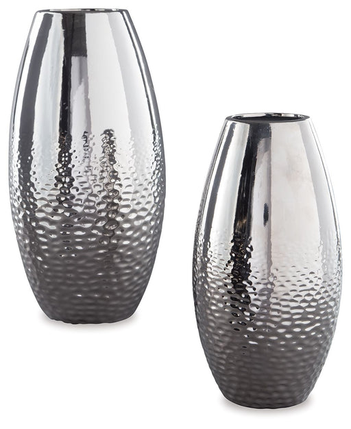 Dinesh - Silver Finish - Vase Set (Set of 2) Unique Piece Furniture