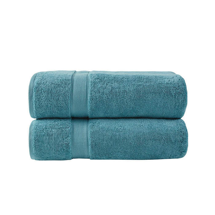 100% Cotton Bath Sheet Antimicrobial (Set of 2) - Aqua