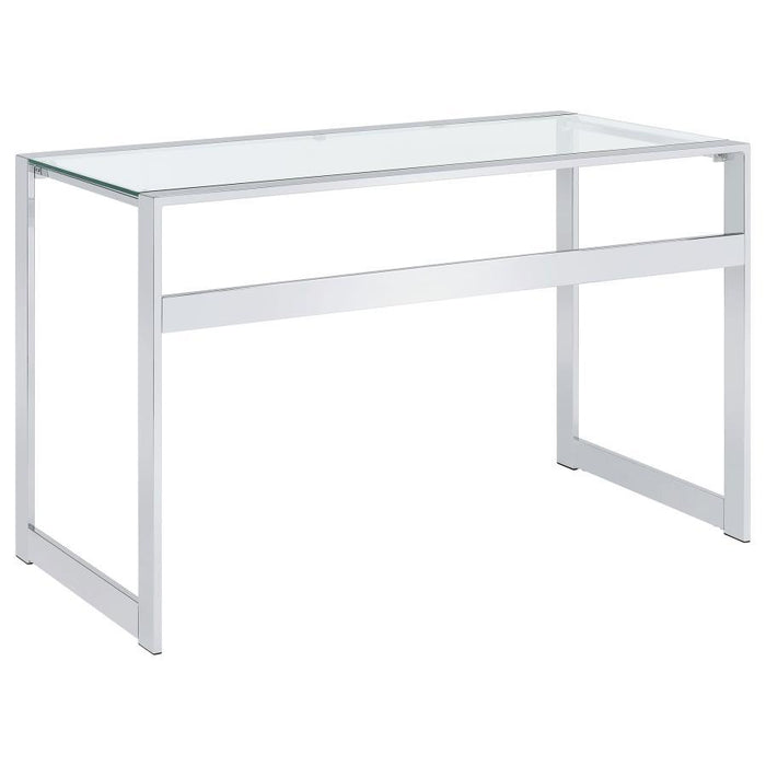 Hartford - Glass Top Writing Desk - Chrome Unique Piece Furniture