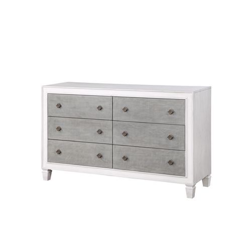 Katia - Dresser - Rustic Gray & White Finish Unique Piece Furniture