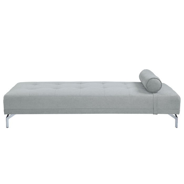 Quenti - Futon - Gray Melange Velvet Unique Piece Furniture