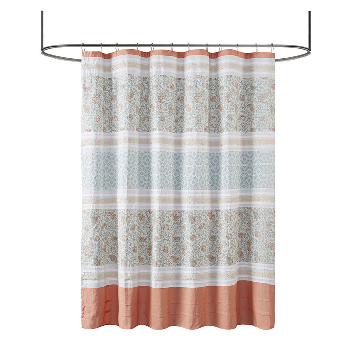 Cotton Shower Curtain - Coral